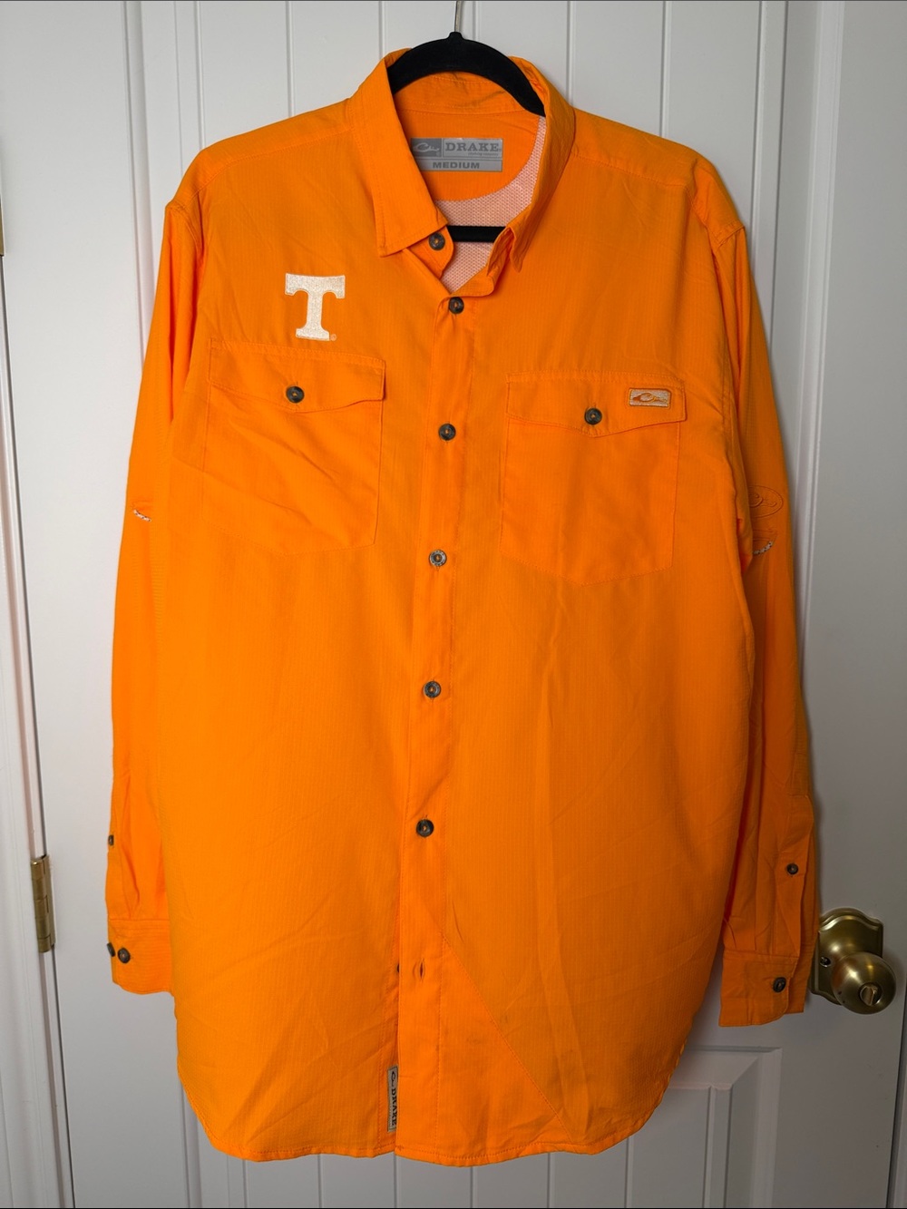 Drake Bright Orange Lightweight Button-Up Shirt Jacket